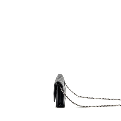 Chanel classic wallet on chain caviar black SHW (microchip)