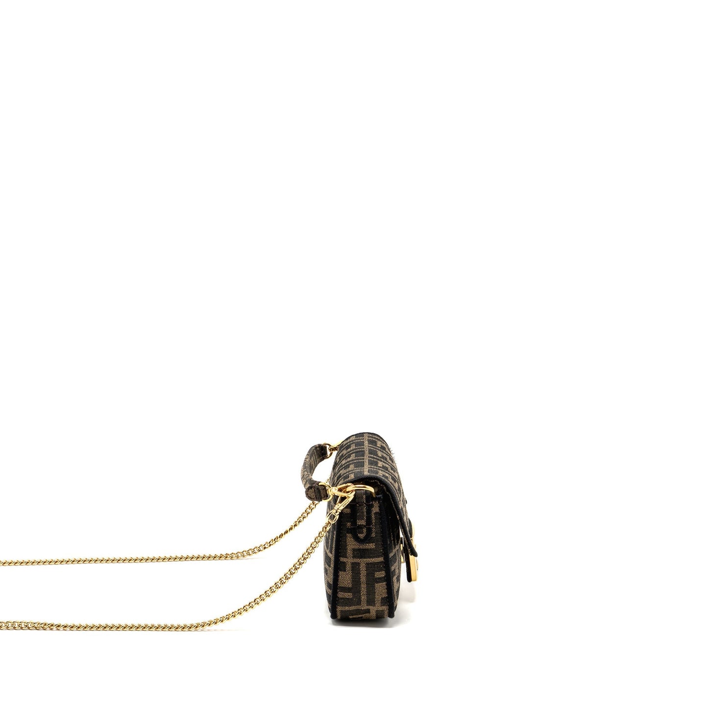 Fendi Mini Baguette Jacquard canvas brown