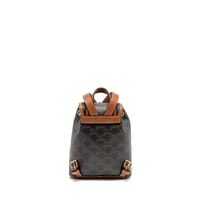 Celine Mini Backpack Folco Triomphe Canvas/Calfskin Tan