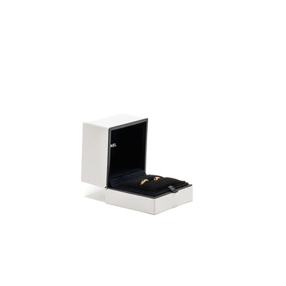 Chanel Coco Crush Earrings Quilted Motif Beige Gold