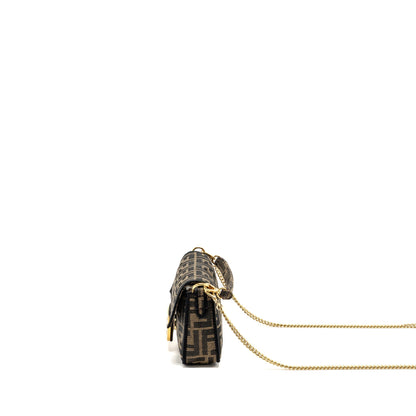 Fendi Mini Baguette Jacquard canvas brown
