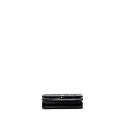 Chanel classic wallet on chain caviar black SHW (microchip)