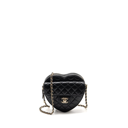 Chanel 22s Heart Bag Lambskin Black LGHW (Microchip)
