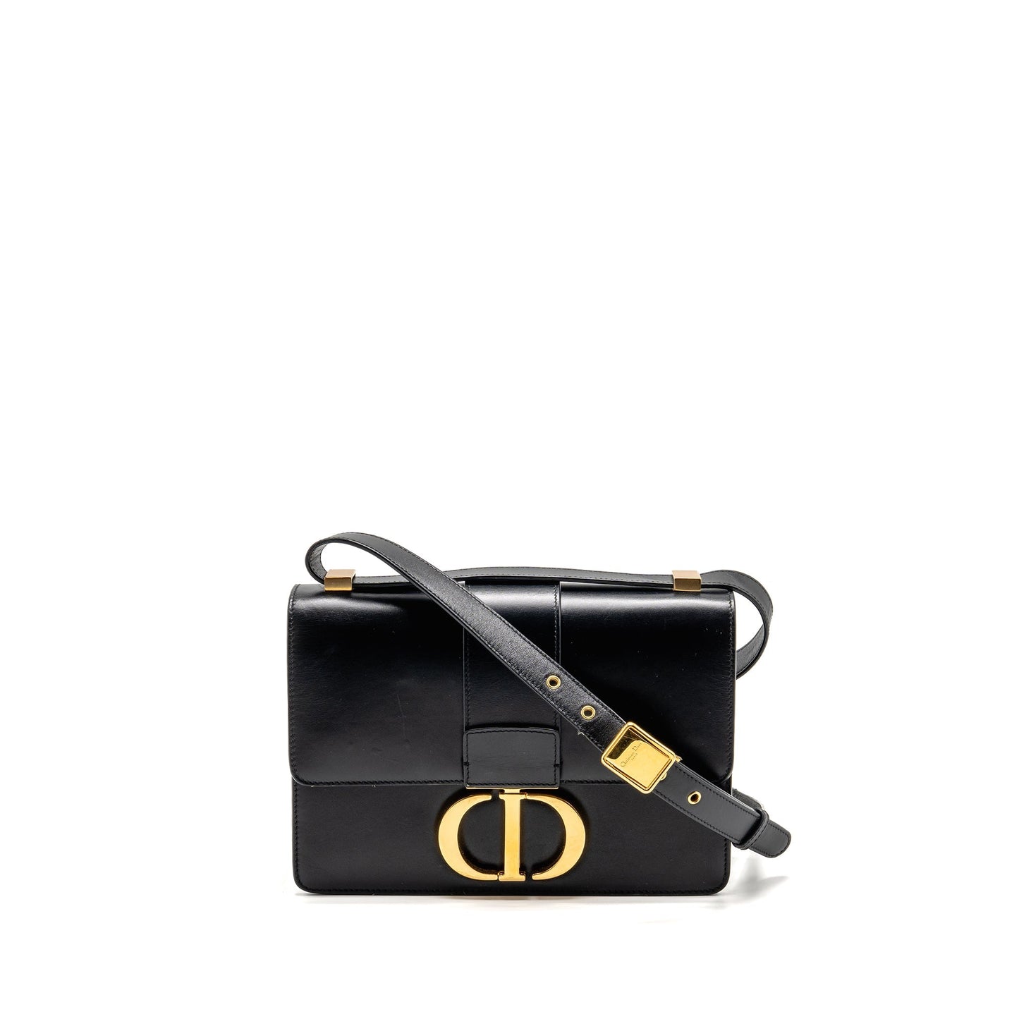 Dior Medium 30 Montaigne Flap Purse Calfskin Black