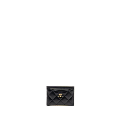 Chanel Classic CC Card Holder Lambskin Black LGHW (Microchip)