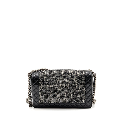 Chanel Multi Chain Boy Bag Calfskin/Tweed Black SHW