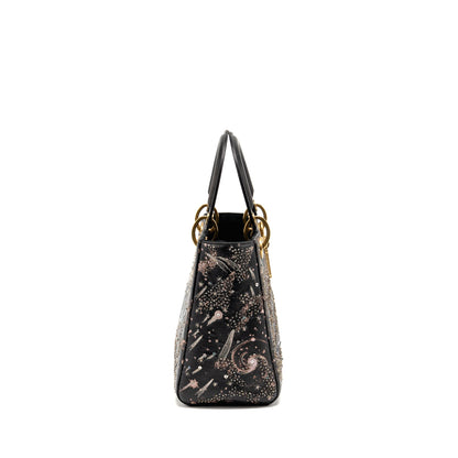 Dior Medium Lady Dior I Feel Blue Limited Edition Embellished Lambskin Multicolour