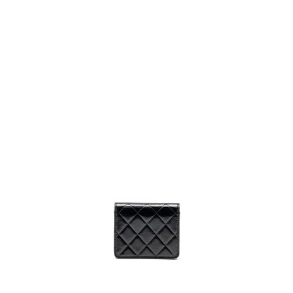 Chanel 31 Flap O-Card Holder Shiny Calfskin Black LGHW (Microchip)