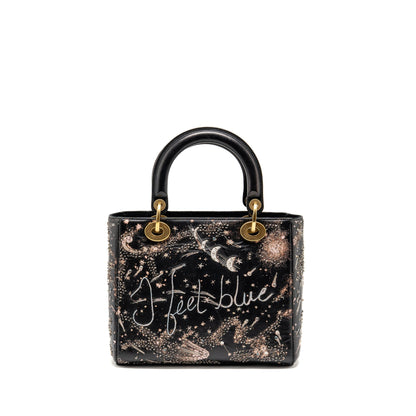 Dior Medium Lady Dior I Feel Blue Limited Edition Embellished Lambskin Multicolour