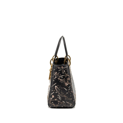 Dior Medium Lady Dior I Feel Blue Limited Edition Embellished Lambskin Multicolour