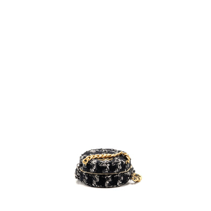 Chanel 19 round clutch with chain tweed multicolour GHW