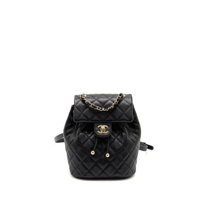 Chanel Quilted Mini Backpack Caviar Black LGHW (Microchip)