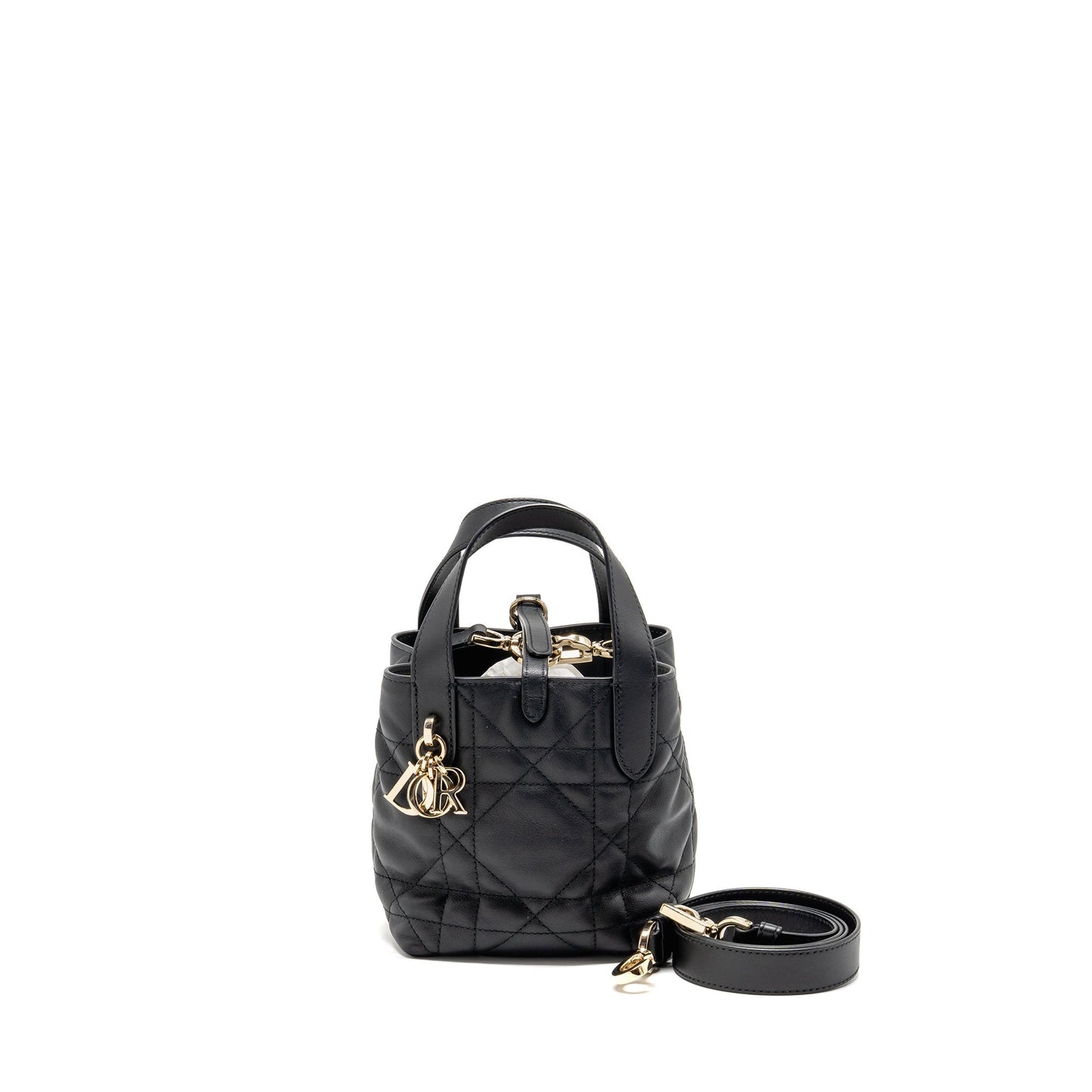 Dior Toujours Vertical Nano Tote Purse calfskin black