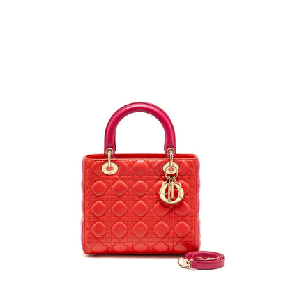 Dior Medium Lady Dior Lambskin Dark Pink/Purple