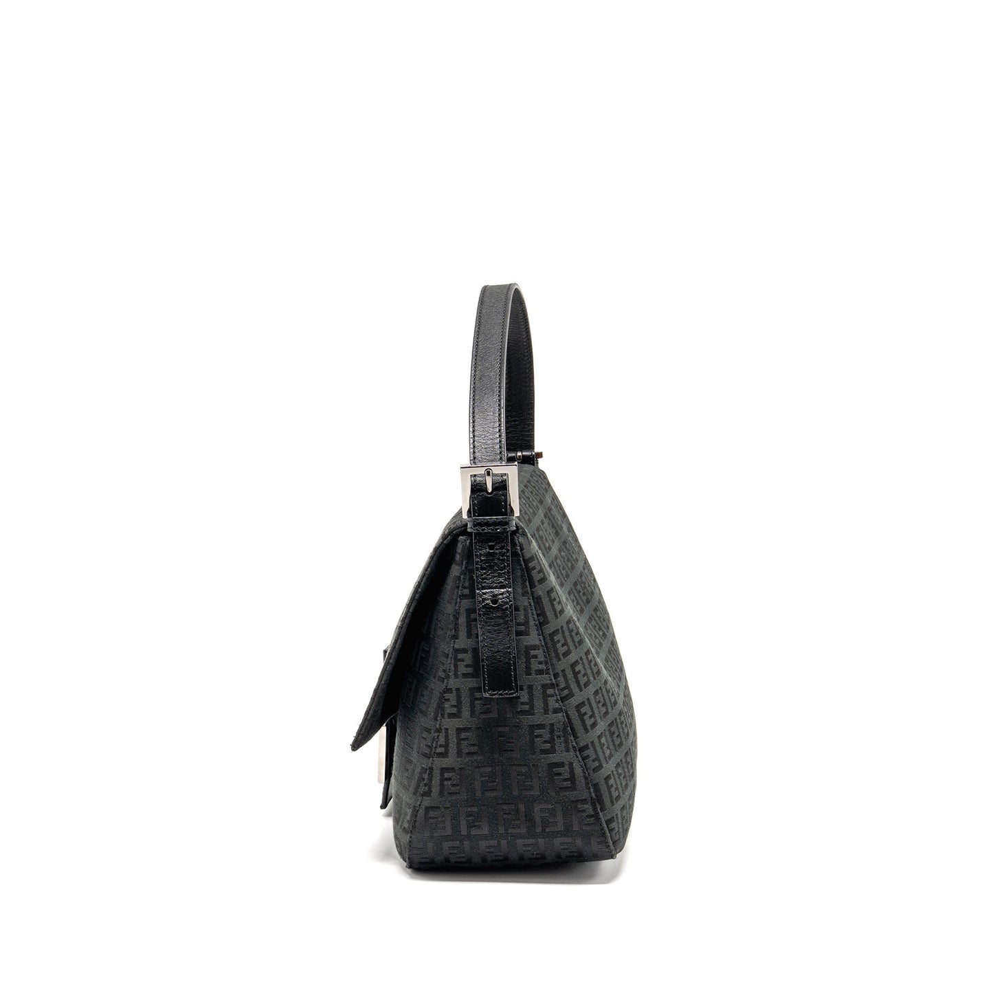 Fendi Zucca Mamma Baguette Purse Logo Canvas Black