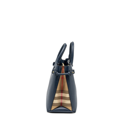 Burberry The Large Banner Purse Calfskin Dark Blue/Multicolour