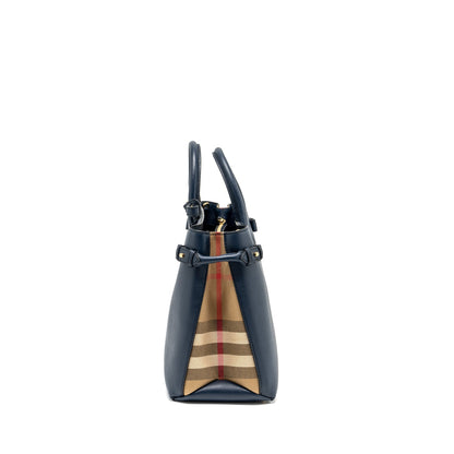 Burberry The Large Banner Purse Calfskin Dark Blue/Multicolour