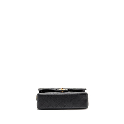 CHANEL Small Classic Double Flap Bag Caviar Black GHW (Microchip)