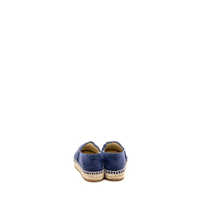 Chanel Size 36 Espadrilles Linen Blue/Black