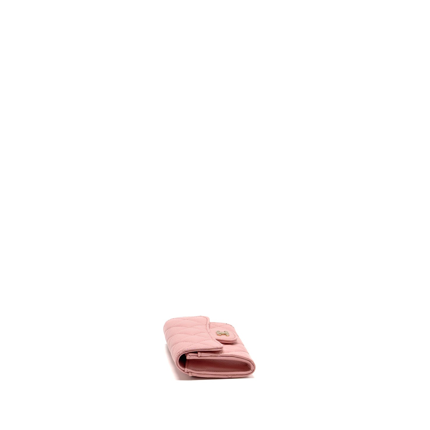 Chanel Classic flap card holder caviar pink LGHW
