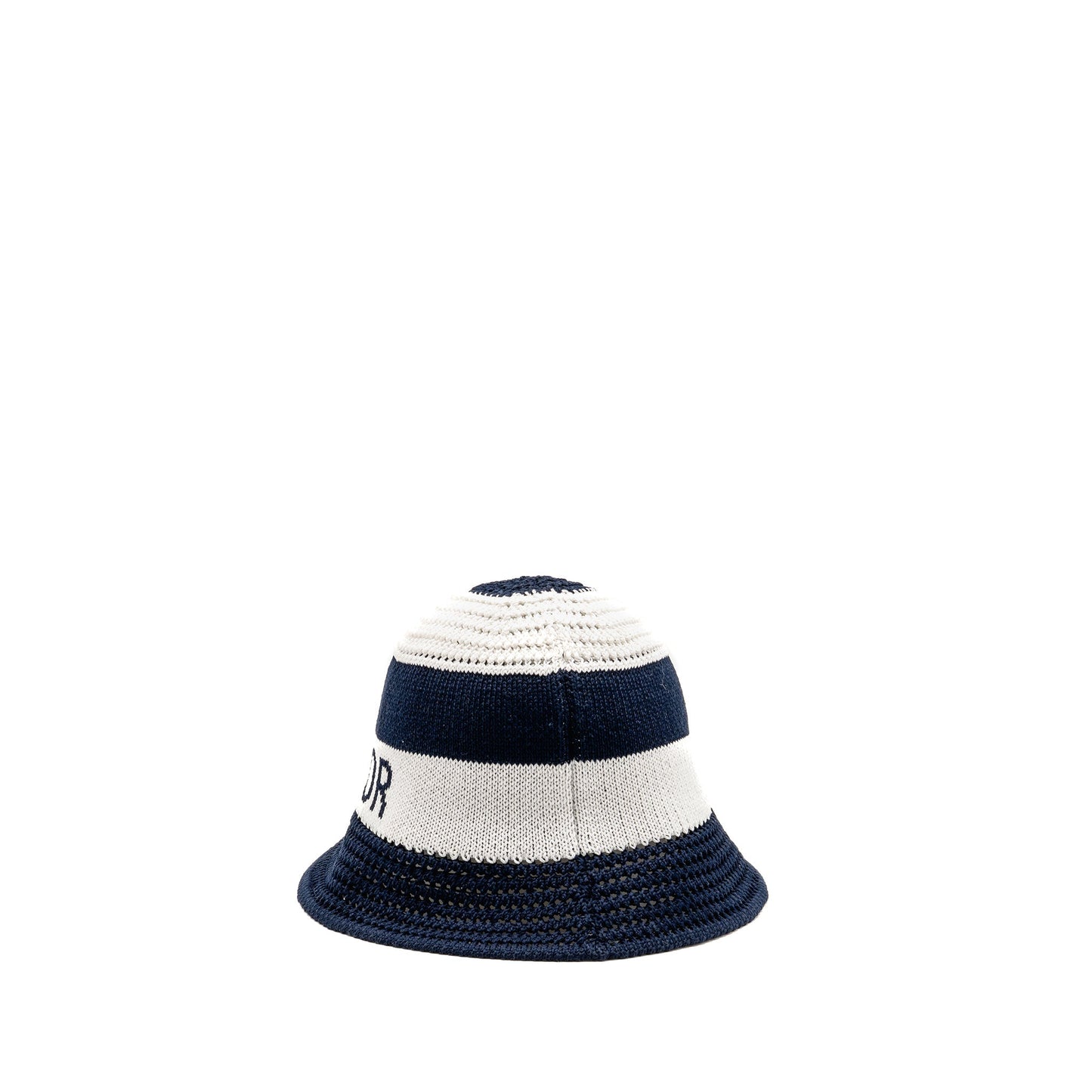 Dior Size S D-Tulipe Cloche Cotton Knit Blend Blue/White