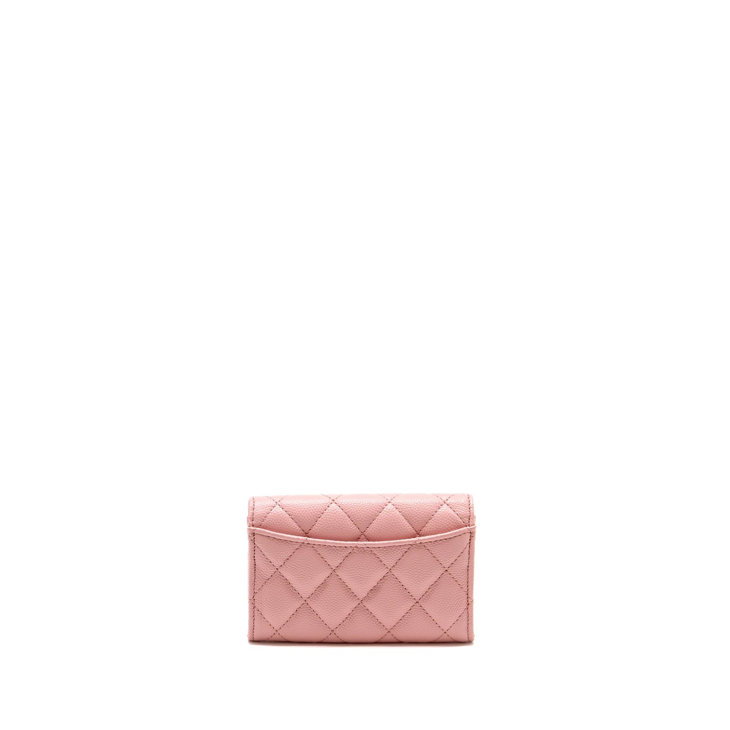 Chanel Classic flap card holder caviar pink LGHW
