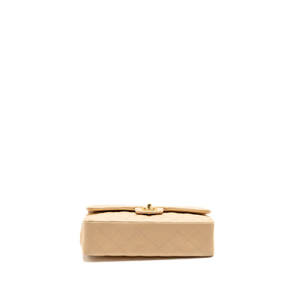 Chanel Medium Double Flap Bag Lambskin Beige GHW