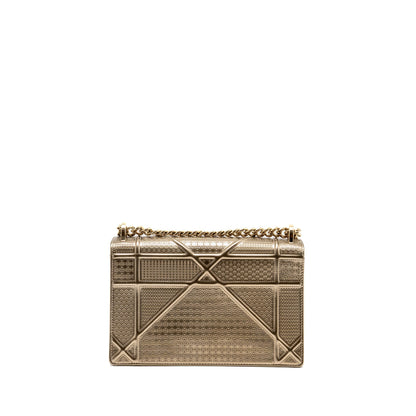 Dior Medium Diorama Metallic Calfskin Light Gold with