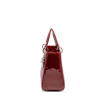 Dior Medium Lady Dior Patent Red