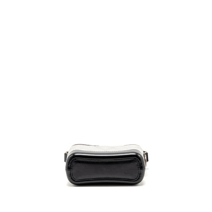 CHANEL Small Gabrielle Hobo Bag Aged Calfskin White/Black Multicolour Hardware