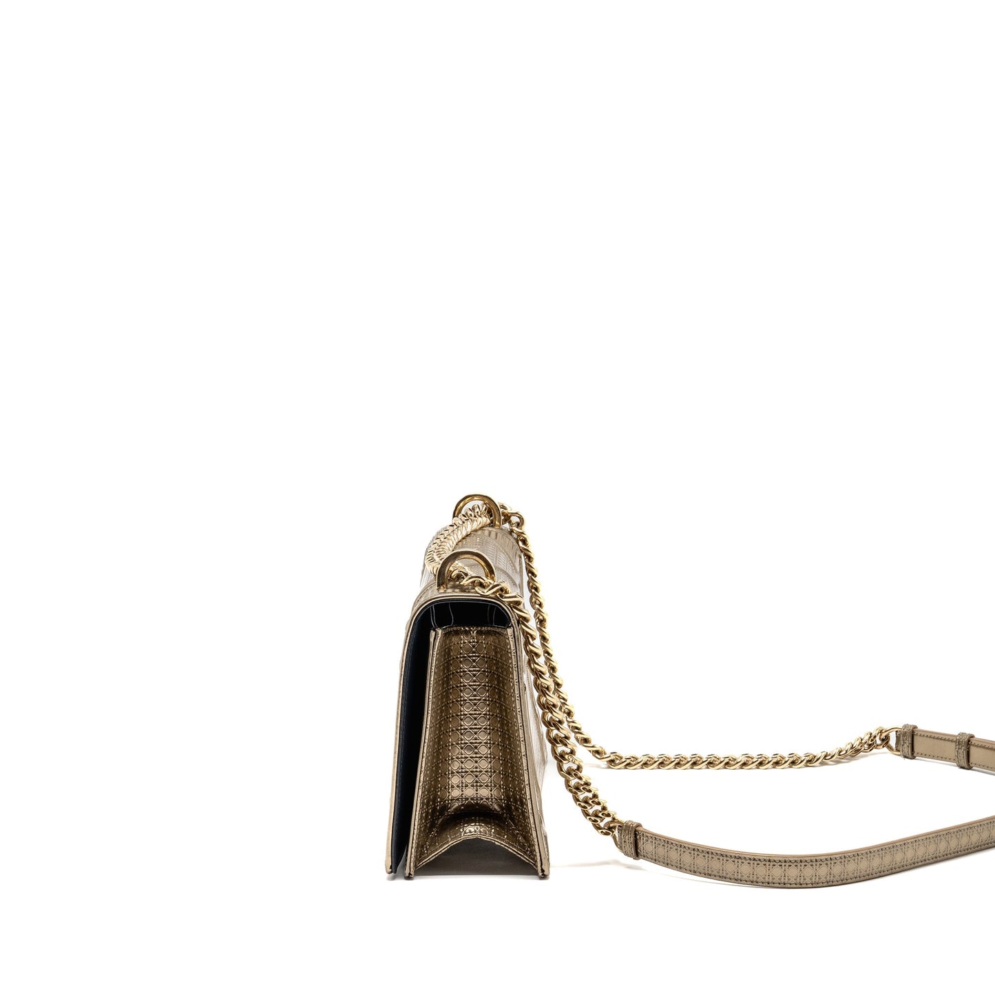 Dior Medium Diorama Metallic Calfskin Light Gold with