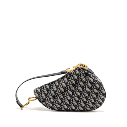 Dior Medium Saddle Purse Oblique Canvas Blue
