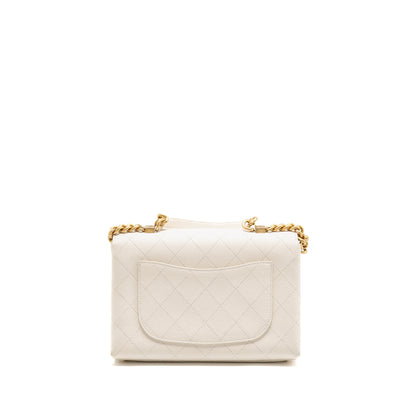 Chanel Chic Affinity Top Handle Flap Bag Caviar White GHW