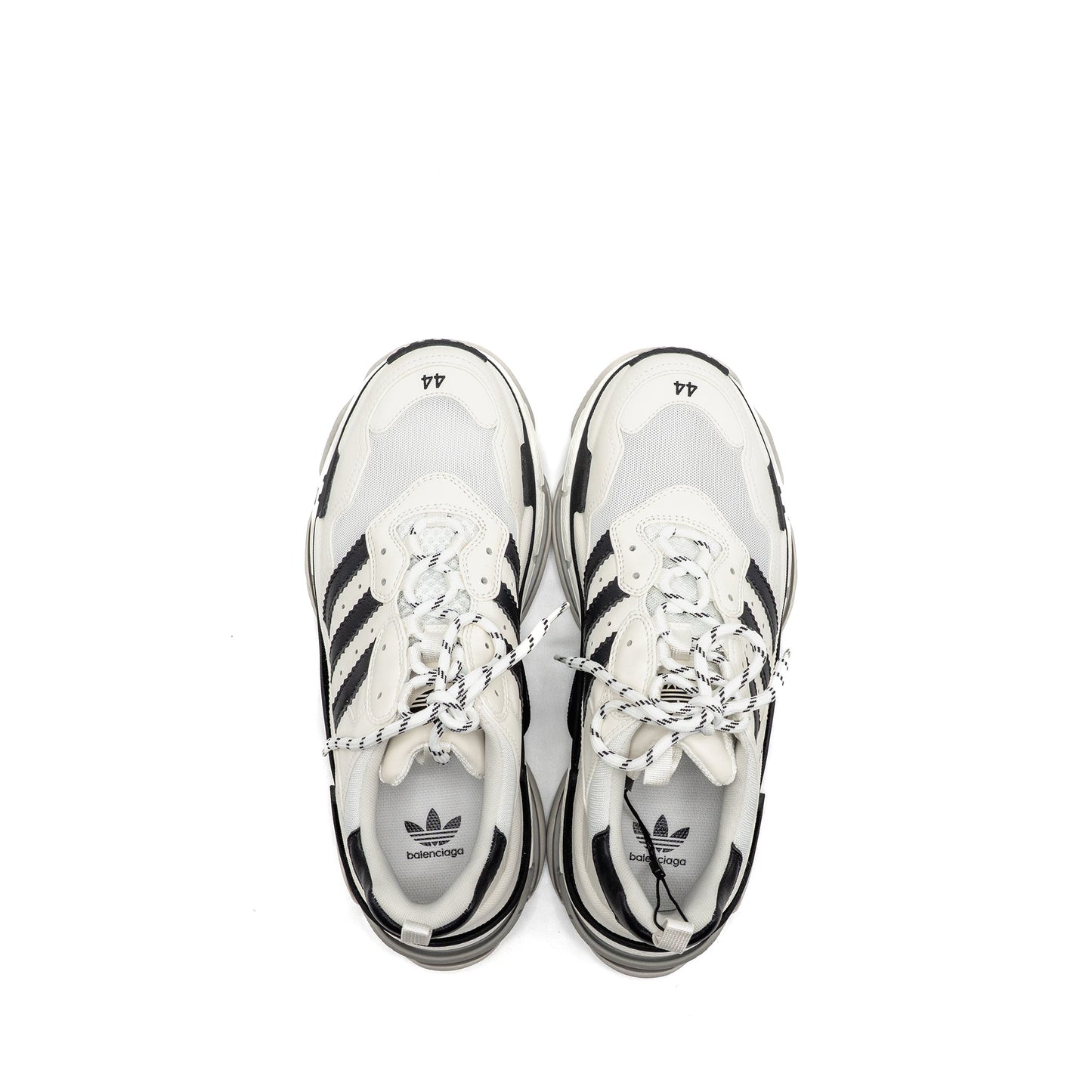 Balenciaga x Adidas Size 44 Triple S Sneaker Limited Edition Leather/Mesh Black/White