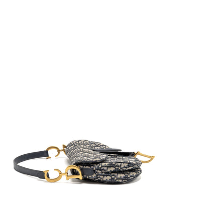 Dior Medium Saddle Purse Oblique Canvas Blue