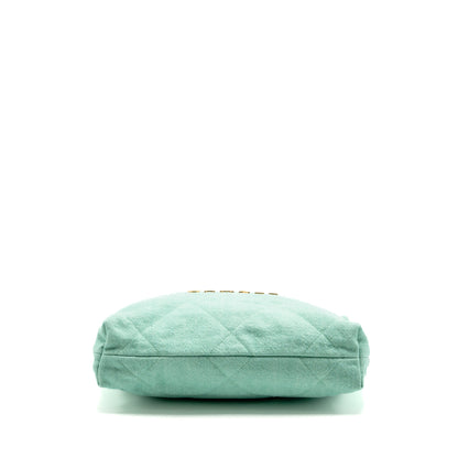 Chanel Small 22 Bag Washed Denim Aqua GHW (Microchip)