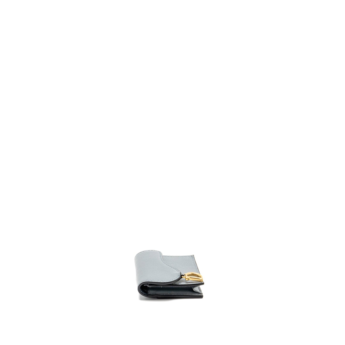 Dior Saddle Bloom Card Holder Goatskin Cloud Blue