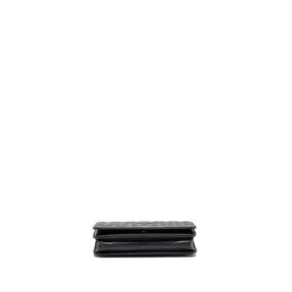 Chanel Quilted Diamond CC Logo Wallet On Chain Caviar Black SHW