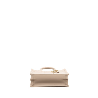 Dioramour Mini Dior Book Tote Macrocannage Calfskin Powder Beige