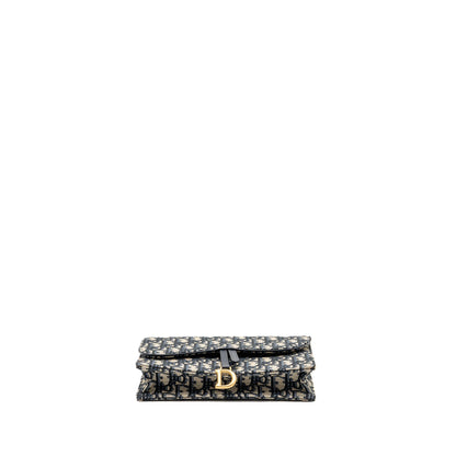 Saddle Pouch Dior Oblique Canvas Blue