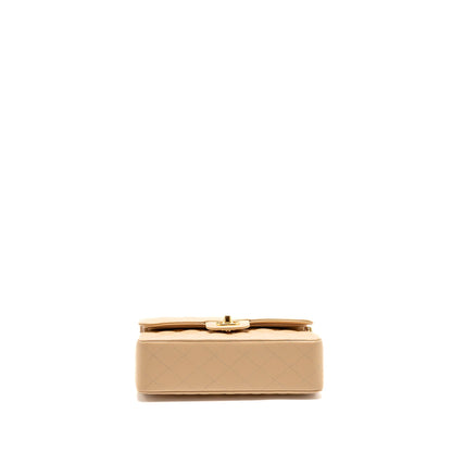Chanel Small Classic Double Flap Bag Caviar Beige GHW (Microchip)