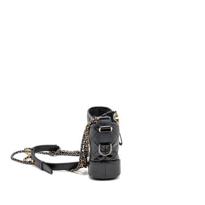 Chanel Small Gabrielle Hobo Bag Goatskin/Patent Black Multicolour Hardware