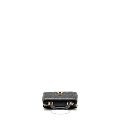 Chanel Coco Handle Clutch with Chain caviar Black LGHW (Microchip)
