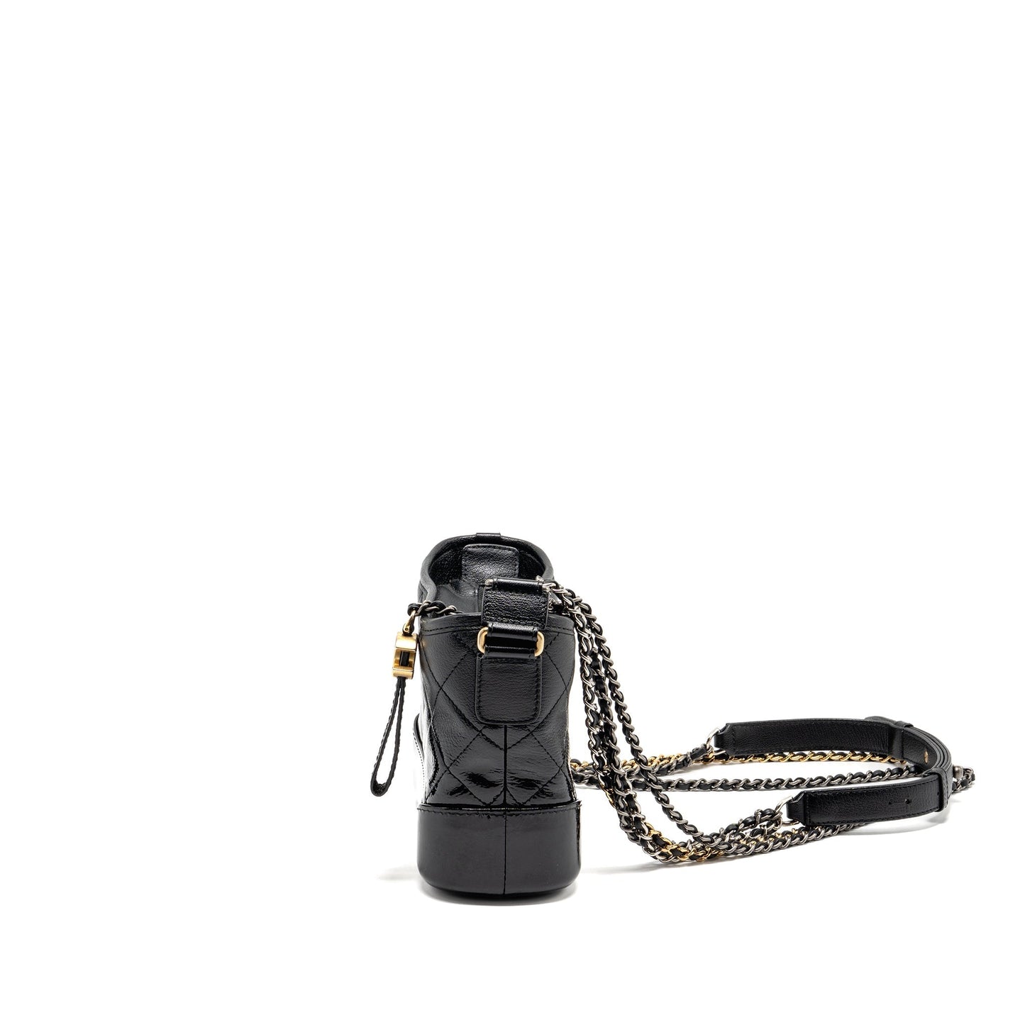 Chanel Small Gabrielle Hobo Bag Goatskin/Patent Black Multicolour Hardware
