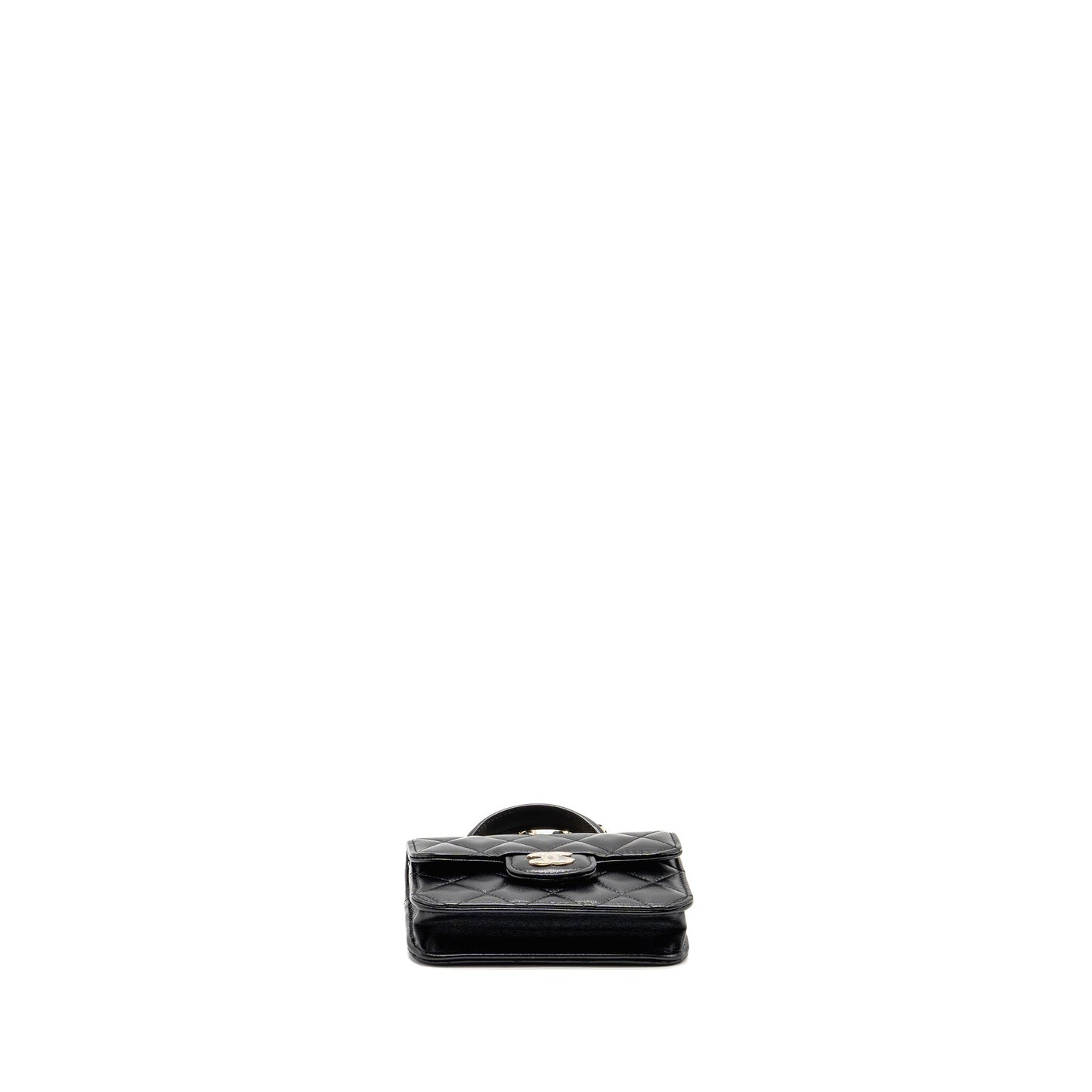 Chanel Top Handle Mini Flap Bag Lambskin Black LGHW