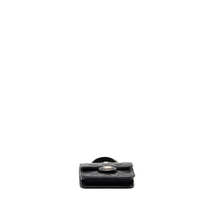 Chanel Top Handle Mini Flap Bag Lambskin Black LGHW