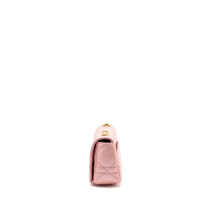 Dior Small Soft Caro Purse Lambskin Melocoton
