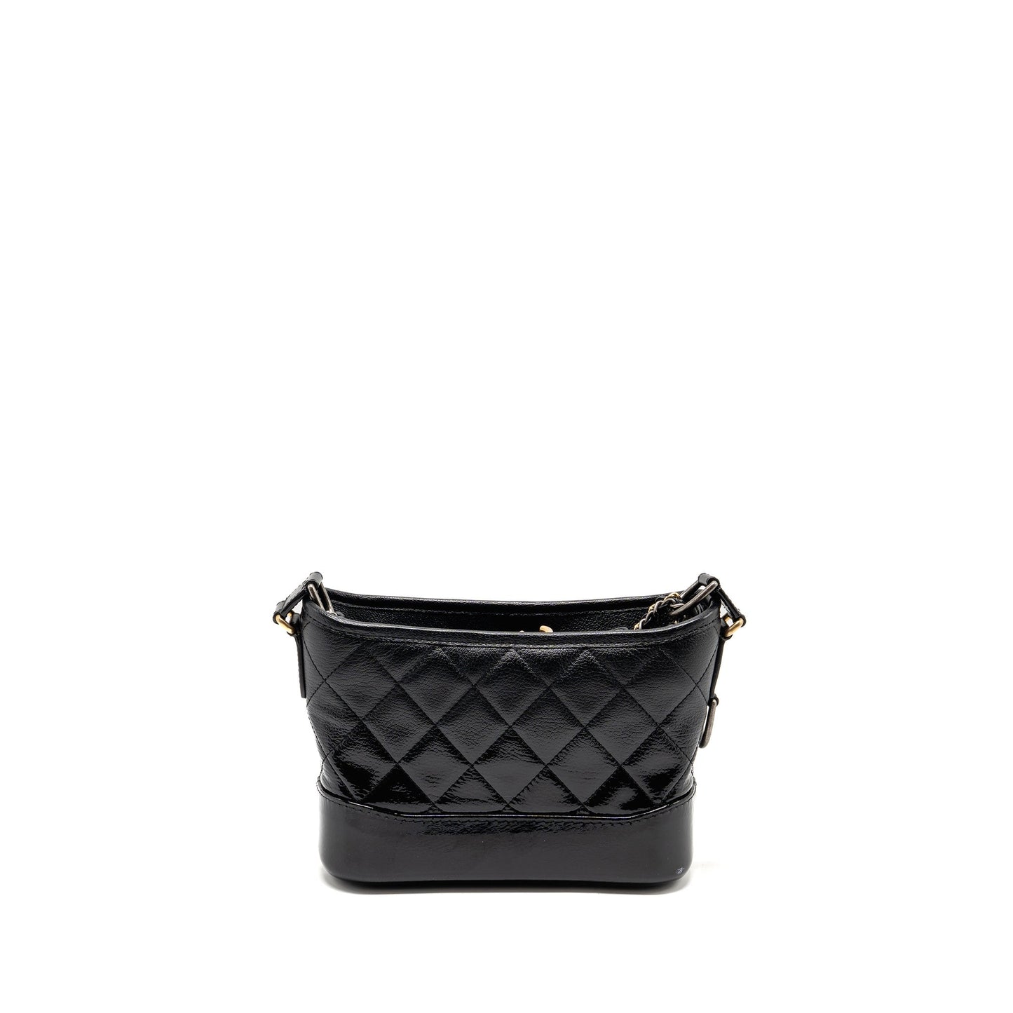 Chanel Small Gabrielle Hobo Bag Goatskin/Patent Black Multicolour Hardware
