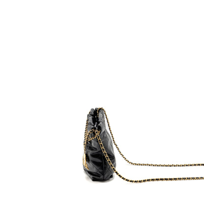 Chanel Mini 22 Bag Calfskin Black GHW (microchip)
