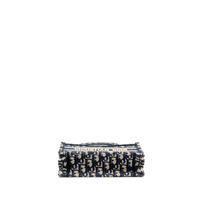 Dior Mini Book Tote Purse Blue Oblique Embriodery